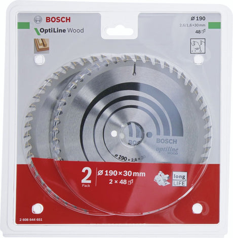 Bosch 2x optiline drewno 190x30x2,6 1,6x48t