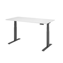 Młotek biurkowy Bach siedząco-stojący vxdkb16 w g biały 1600 x 800 mm
