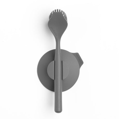 Szczotka do mycia naczyń Brabantia - z uchwytem na przyssawkę - ciemnoszara