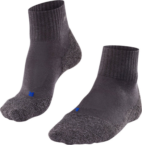 Falke tk2 fajne, krótkie, odporne na pęcherze, grube, funkcjonalne skarpetki z lyocellu, damskie, szare - rozmiar 39-40