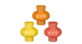 Vaas roze oranje geel 3 assorti - h12xd11cm - glas