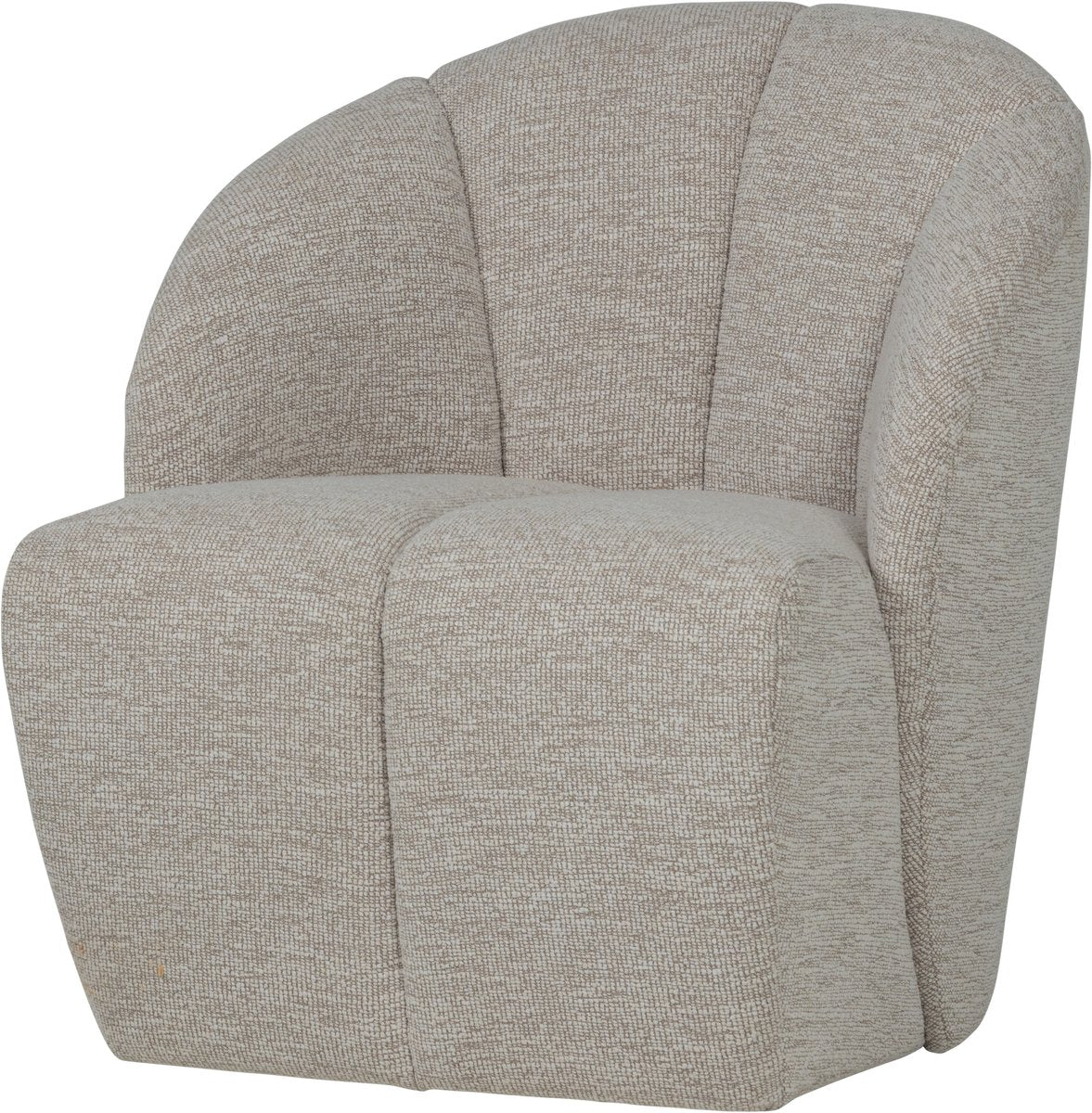 Fotel obrotowy Woood mojo - bouclé - ecru melange - 75x68x77