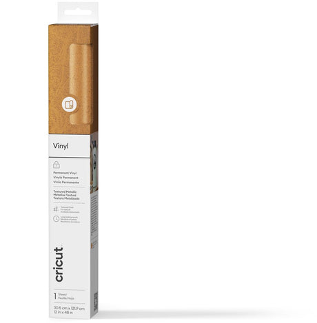 Metaliczny teksturowany winyl Cricut™, trwały 12" x 48" - złoty