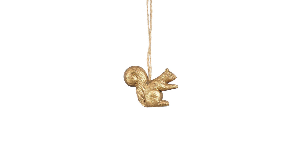 Ornament eekhoorn goud - l5,5xb2xh4,5cm