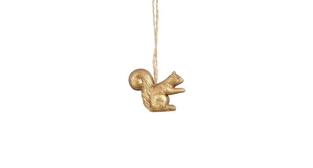 Ornament eekhoorn goud - l5,5xb2xh4,5cm