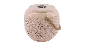 Lantern solar metal 28x28x25cm light pink