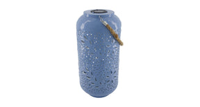 Lantern solar metal 19x19x40cm blue