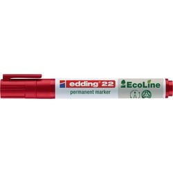 Marker permanentny firmy Creativ edding e-22 szeroki, ścięty czerwony