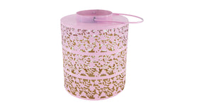 Lantern solar metal 22x22x28cm light pink
