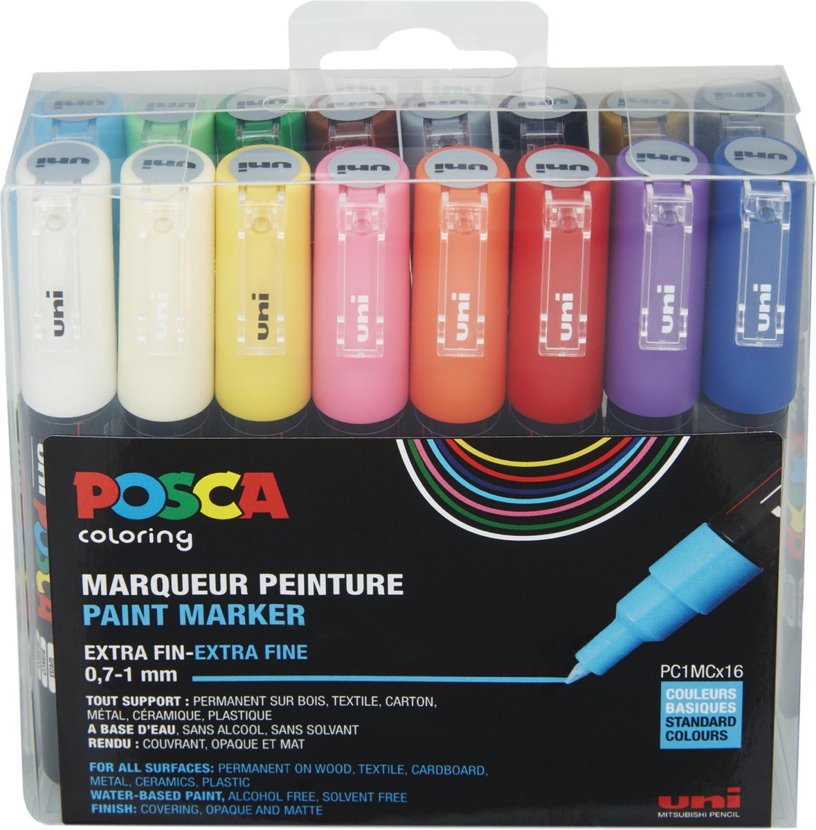 Markery Posca uni w standardowych kolorach pc1mc linia 0,7-1 mm