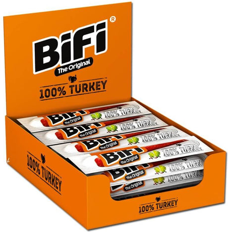 Bifi Indyk - paluszek z salami z indyka - idealna przekąska mięsna - w międzyczasie, w drodze lub w pudełku śniadaniowym - 24x20g