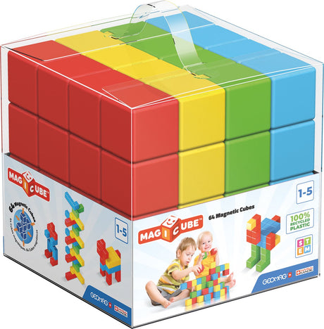 Geomag magicube green line junior z recyklingu - magnetyczne klocki konstrukcyjne - 24 sztuki - od 1 roku