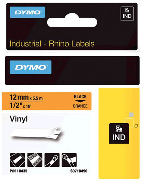 Taśmy Dymo winylowe rhino 12x5,5mm żółte
