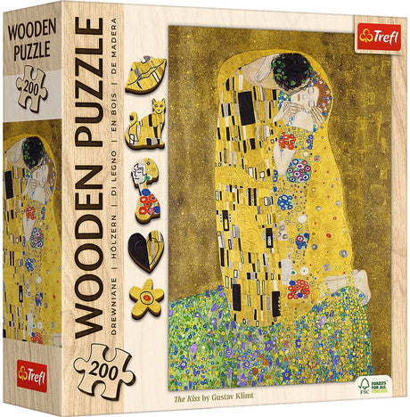 Drewniane puzzle Trefl Pocałunek Gustav Klimt FSC mix 70% 200 elementów.