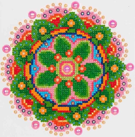 Diamentowa dotz® diamentowa mandala kwiatowa dotz - malowanie diamentowe - 3037 dotz - 25x20 cm