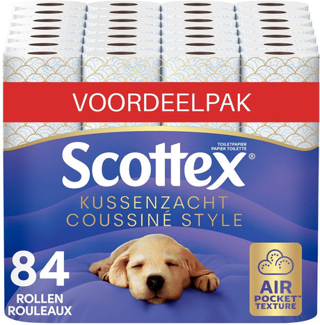 Papier toaletowy Scottex ® - papier toaletowy o miękkim wzorze - 84 rolki - najwyższy komfort - niedrogie opakowanie