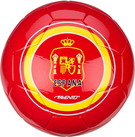 Avento voetbal glossy - world soccer - rood geel - spanje - maat 5 - ⌀ ca. 22 cm