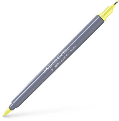 Faber-castell - duo marker akwarelowy goldfaber - jasnożółty połysk 104 - pędzel 0,6mm - fc-164604