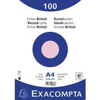 Karty katalogowe exacompta 10336e, papier różowy