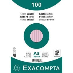 Karty katalogowe exacompta 10838se, różowy papier