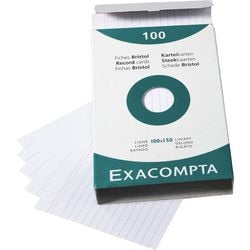 Karty indeksowe exacompta 13802x biały papier