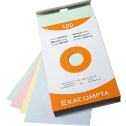 Karty katalogowe Exacompta 13273e, papier w różnych kolorach
