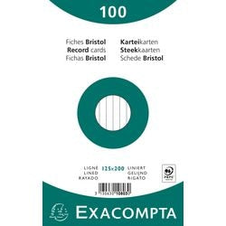 Karty indeksowe exacompta 10803x biały papier