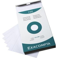 Karty indeksowe exacompta 13803x biały papier