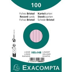 Karty katalogowe exacompta 10839se, różowy papier