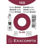 Karty katalogowe exacompta 10700se, biały papier