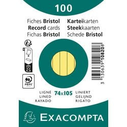 Karty katalogowe exacompta 10820se w kolorze żółtym