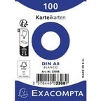 Karty katalogowe exacompta 3308b, biały papier