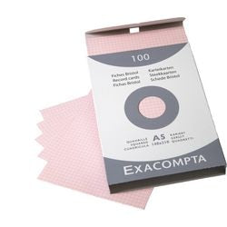 Karty indeksowe exacompta 13238e, papier różowy