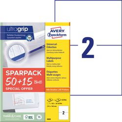 Avery -zweckform 6604 etykiety uniwersalne 210 x 148 mm papier biały 130 szt. trwale samoprzylepny ilc
