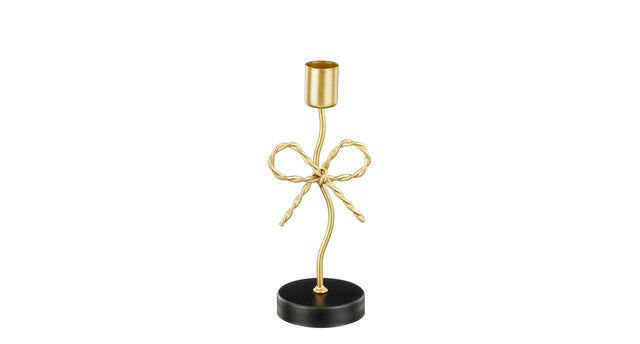 Kandelaar strik goud - l7xb6,5xh18cm