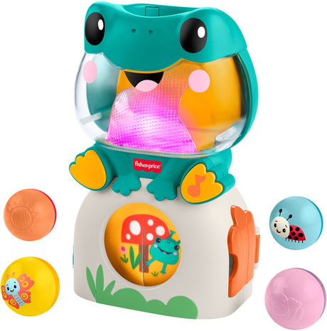 Świecąca i tocząca się żaba Fisher Price - muzyczna gra w piłkę dla niemowląt i małych dzieci