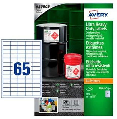 Avery labels wit papier 50 lakens 38 x 21,2 mm