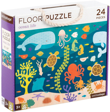 Petit puzzle podłogowe z kolażem Życie oceanu - zabawka edukacyjna.