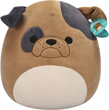 Squishmallows - duży pluszowy mokasyn 40cm - brązowy buldog w ciemnobrązowe kropki