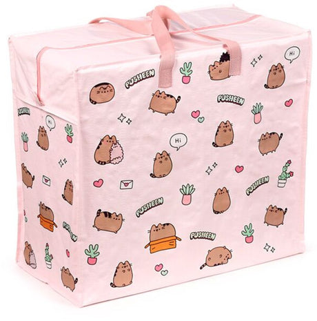 Puckator duża torba na zakupy z zamkiem błyskawicznym torba do przechowywania torby na pranie - rośliny kota pusheen - 48x55x28cm
