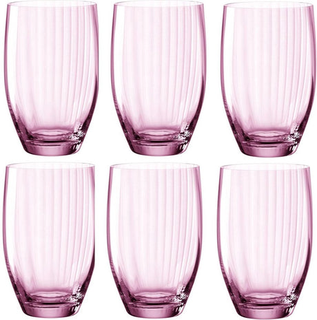 Leonardo Poesia szklanka do long drinków 460 ml różowa - zestaw 6 sztuk