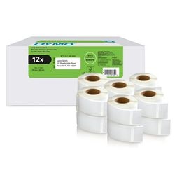 Oryginalne etykiety adresowe firmy Dymo | 25 mm x 54 mm | 12 po 500 etykiet każda (6000 etykiet samoprzylepnych) | nadaje się do drukarek etykiet | wyprodukowano w Europie