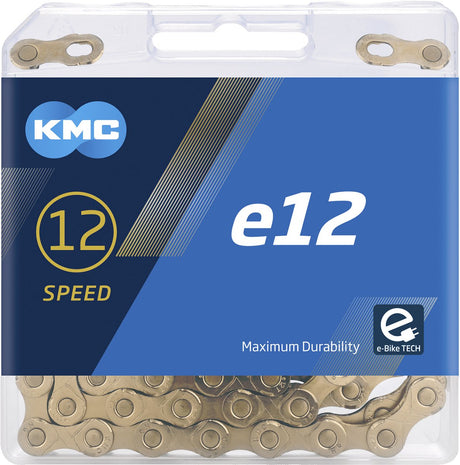 Kmc ketting e12 ti-ni-złoto, 1 2x11 128, 130 linków, pin 5,2 mm, 12-biegowy