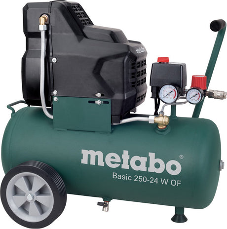 Metabo basic 250-24 z lub kompresorem bezolejowym - 1500w - 8 bar - 24l - 100 l min