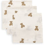 Jollein hydrofiel monddoekje 31x31cm mini teddy bear (3pack)