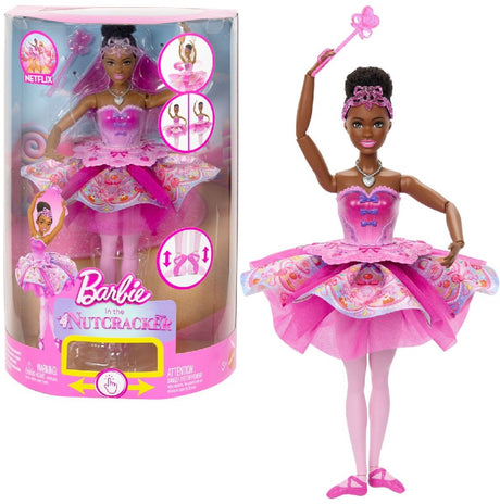 Barbie w cukierkowej lalce „Dziadek do orzechów” – z tutu i dodatkami baletnic
