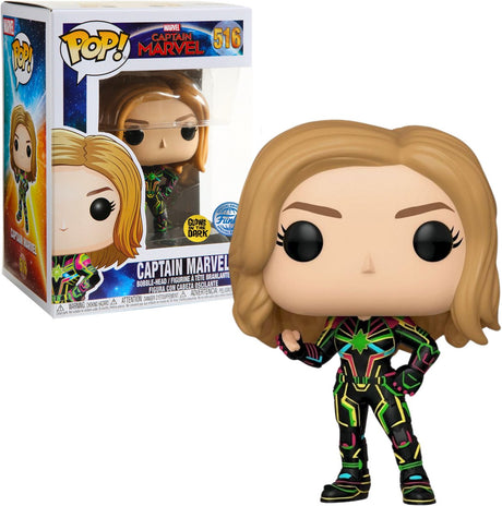 Funko-pop! Marvel: Captain Marvel - Captain Marvel (kolor neonowy) (świecące w ciemności) (edycja specjalna)