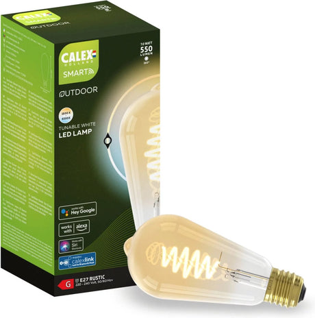 Calex BT Mesh Inteligentna Lampa LED Frex Filament Złota Rustykalna ST64 E27 7W 550lm...