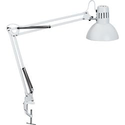 Lampa biurkowa Maul - metal - biały - oprawa E27 - lampa stołowa z zaciskiem