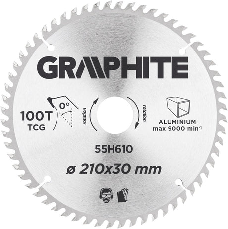 Piła tarczowa grafitowa 205 mm, 80 zębów, aluminium